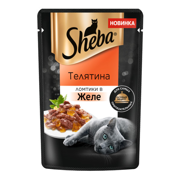 Sheba Sheba паучи для кошек Ломтики в желе с телятиной (75 г)