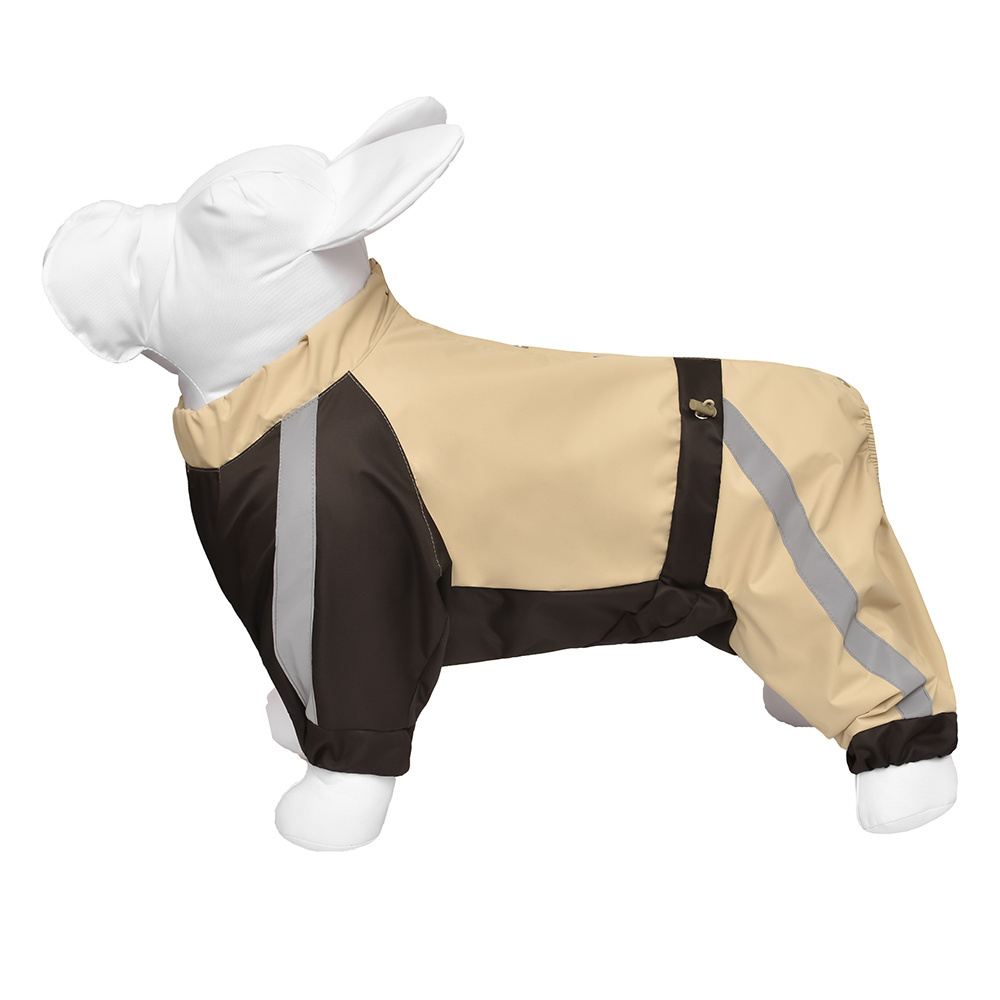 Tappi одежда Tappi одежда дождевик для собак Французский бульдог без подкладки на кнопках, девочка Бежевый (L)