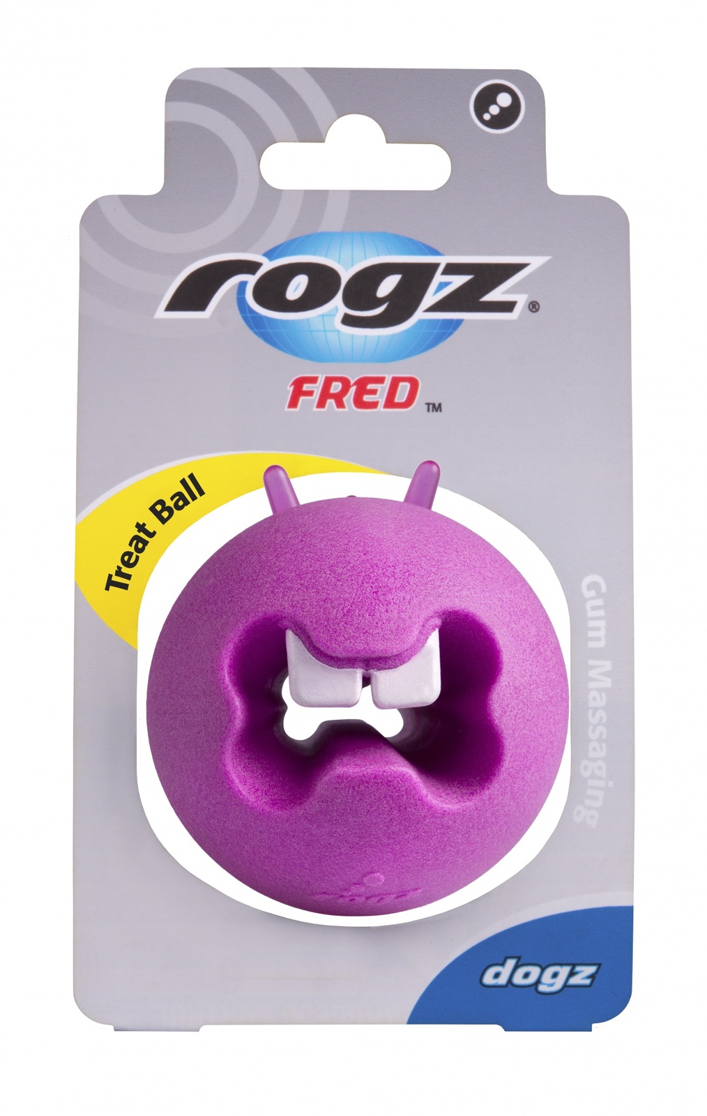 Rogz Rogz игрушка с отверстиями для лакомств и массажными насечками, средняя, розовая (50 г)