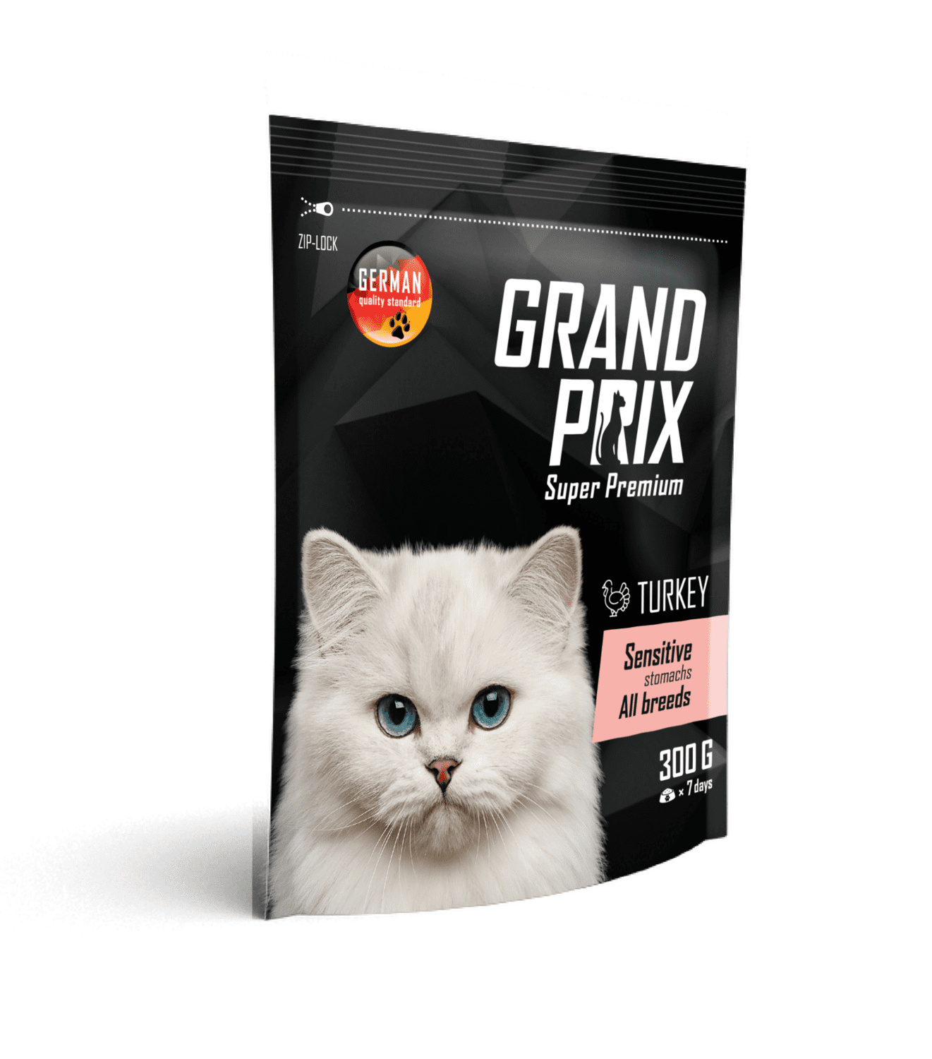 Корм Grand Prix полнорационный сбалансированный, для привередливых кошек с чувствительным пищеварением, с индейкой (300 г)