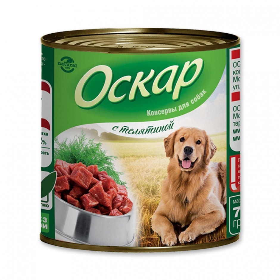 ОСКАР ОСКАР консервы телятиной для собак (750 г) оскар консервы для собак с бараниной 0 750 кг