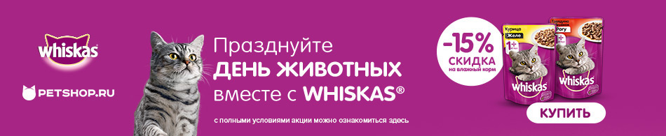 -15% на паучи Whiskas