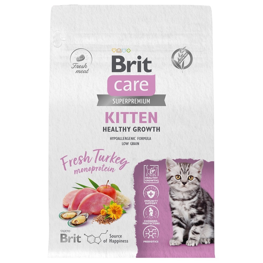 корм сухой brit care crazy для котят беременных и кормящих кошек с Brit Care Brit Care сухой корм с индейкой для котят, беременных и кормящих кошек (400 г)