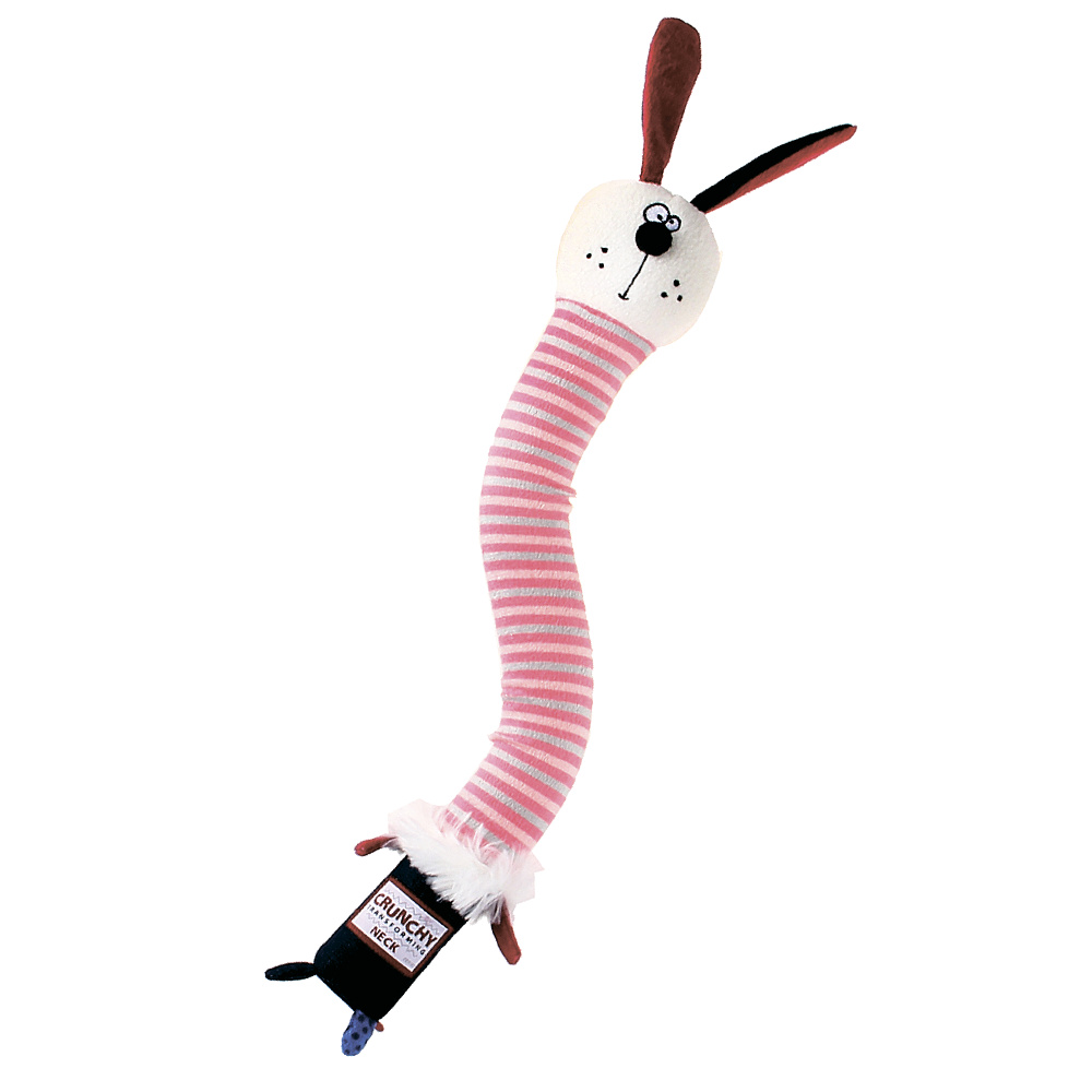 GiGwi GiGwi игрушка Заяц с пищалкой и хрустящей шеей, текстиль/пластик (40 г) игрушка для собак gigwi crunchy neck кот с хрустящей шеей и пищалкой 32см