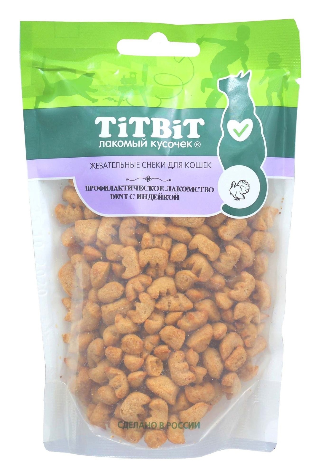 TiTBiT TiTBiT жевательный снек Профилактическое лакомство с индейкой для кошек (40 г)