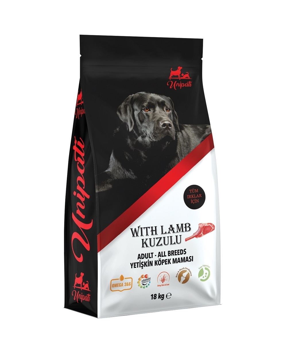 Unipati Unipati сухой корм для взрослых собак всех пород с ягненком (18 кг)