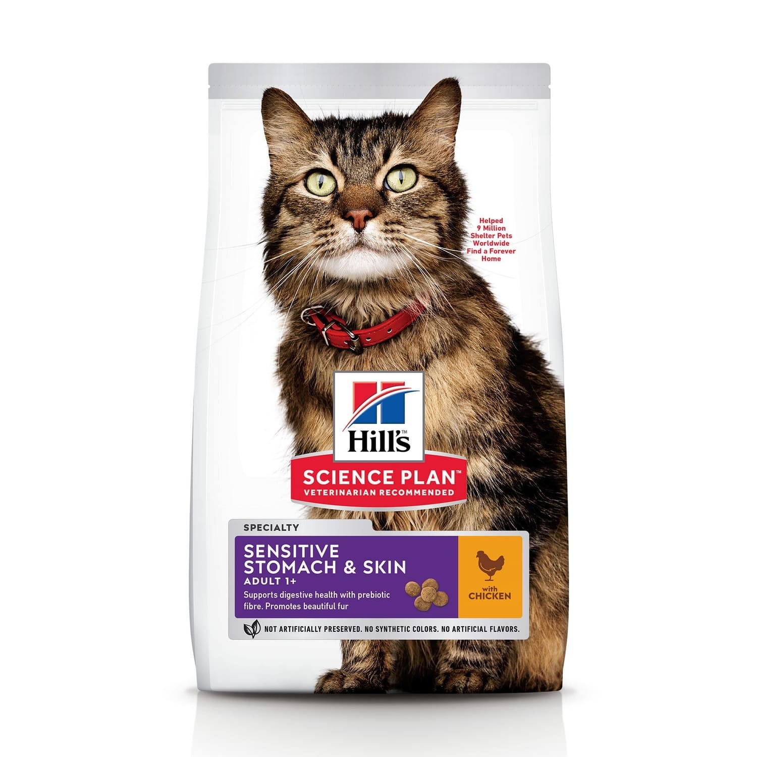 Корм Hill's Science Plan сухой корм для кошек с чувствительным пищеварением и кожей, с курицей (1,5 кг)