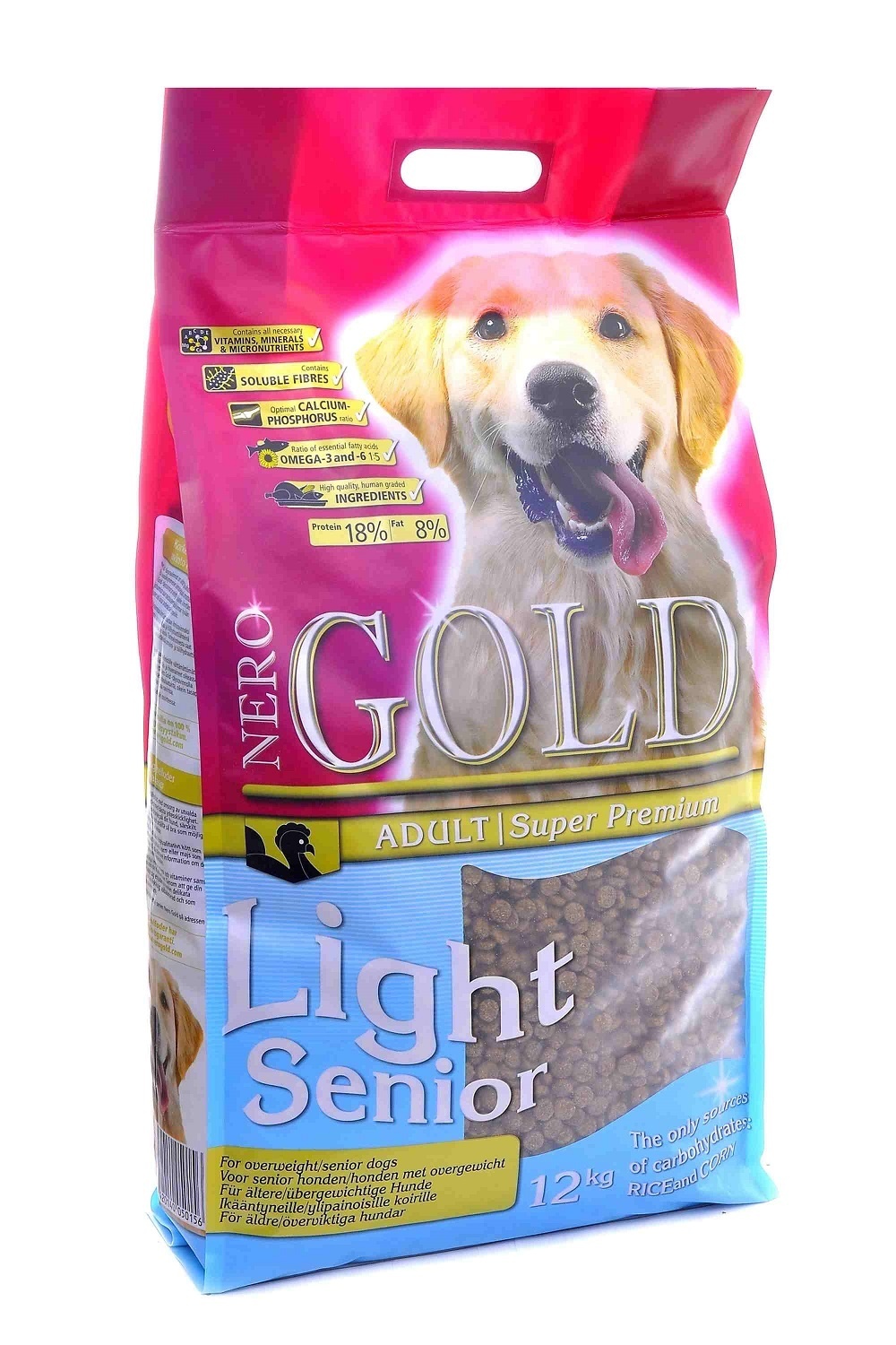 NERO GOLD super premium Корм NERO GOLD super premium для пожилых собак, с индейкой и рисом (12 кг)