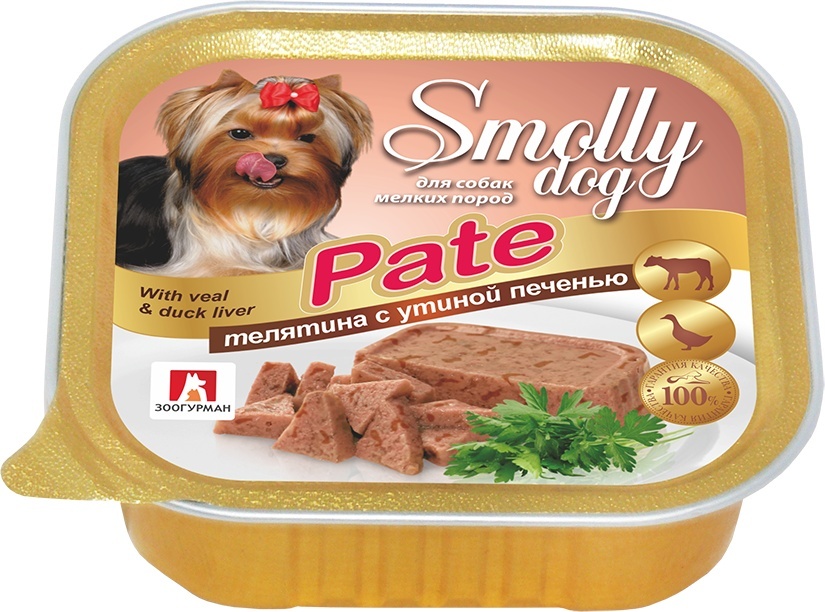 Зоогурман Зоогурман консервы для собак Smolly dog Телятина с утиной печенью (100 г)