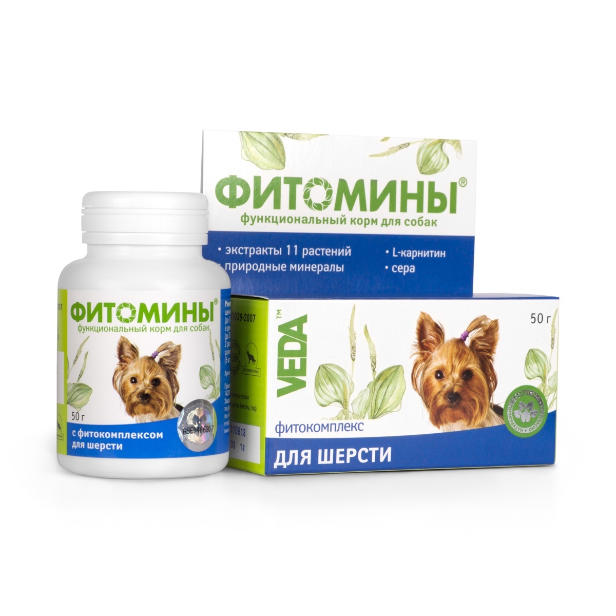 Веда Веда фитомины для шерсти собак, 100 таб. (50 г) функциональный корм для собак веда фитомины для укрепления и восстановления суставов 100таб