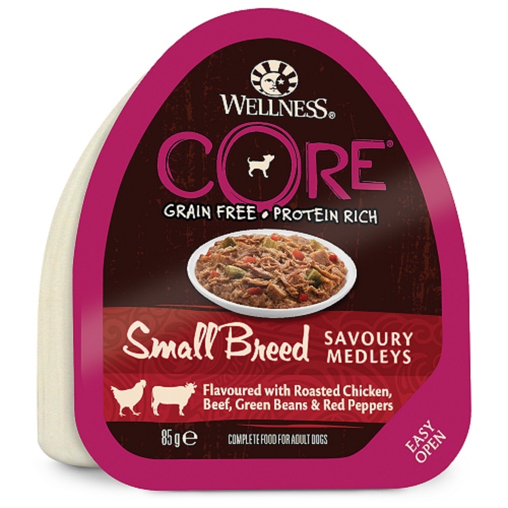 Wellness CORE консервы для собак мелких пород из курицы с говядиной, зеленой фасолью и красным перцем (85 г)