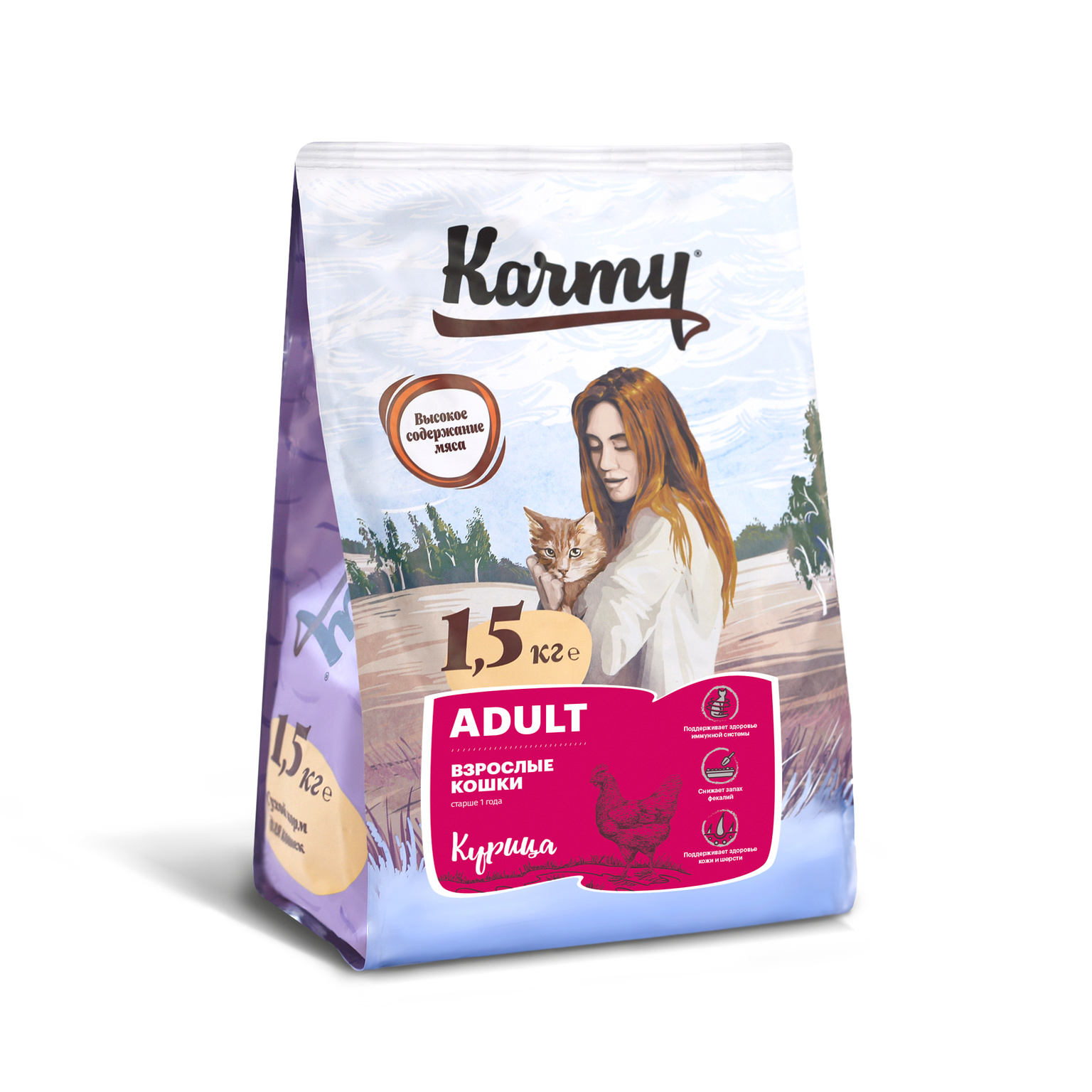 Karmy Корм Karmy сухой корм для взрослых кошек старше 1 года с курицей (10 кг) 41966