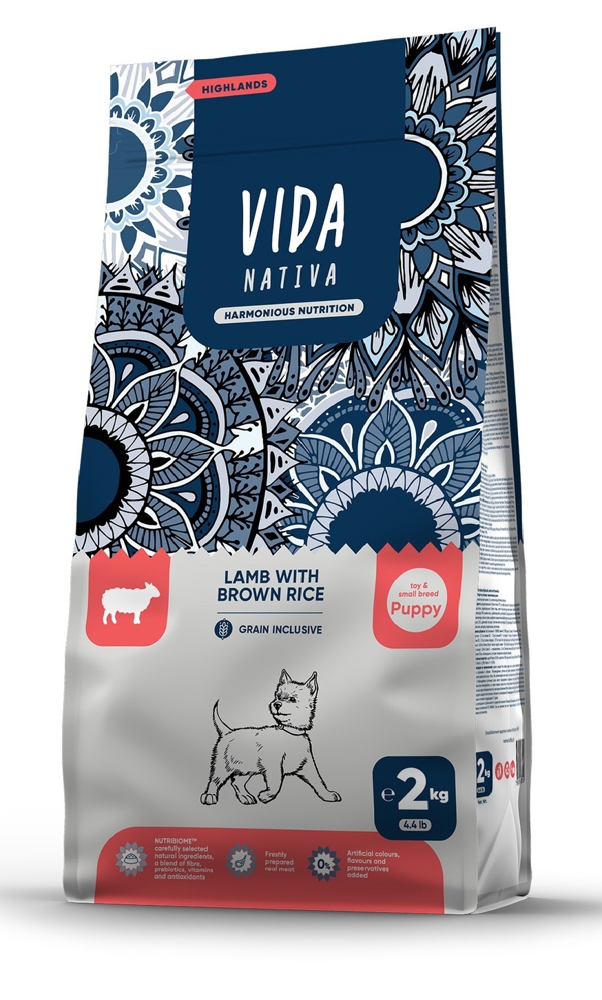 VIDA Nativa корм для щенков мелких пород с ягненком и бурым рисом (2 кг)