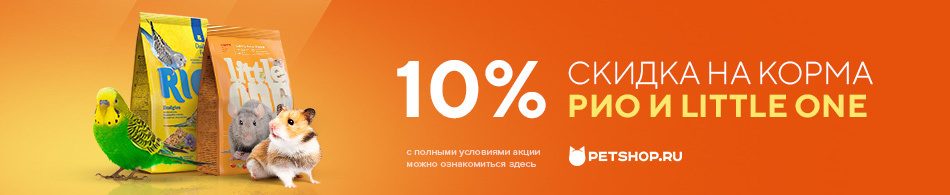 Скидка 10% на корма Рио и Little One