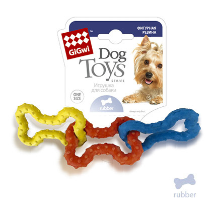 GiGwi GiGwi косточки, игрушка из фигурной резины, 15 см (90 г) nobby игрушка для собак куриная ножка из резины