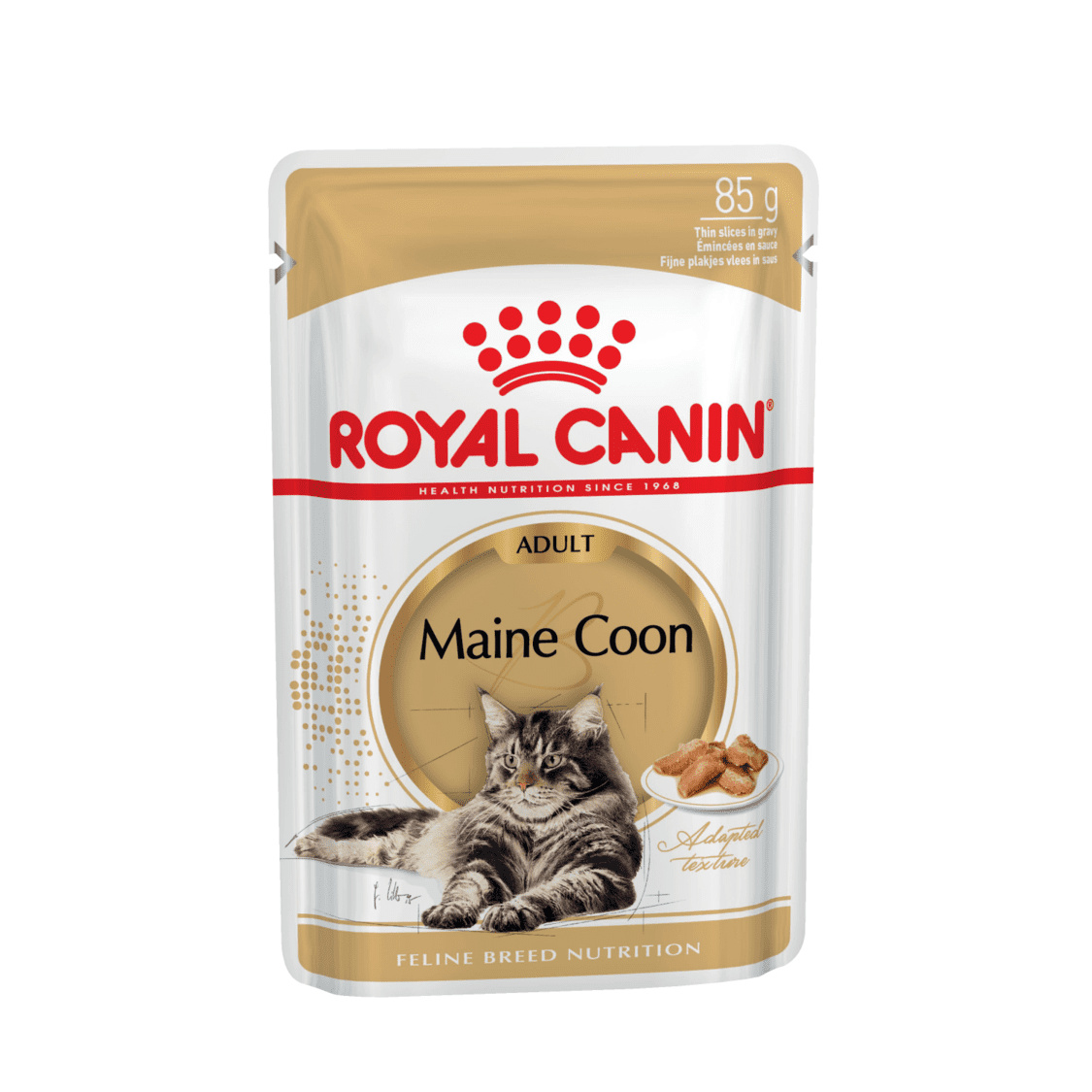цена Royal Canin паучи Royal Canin паучи паучи кусочки в соусе для Мейн-куна старше 15 месяцев (85 г)