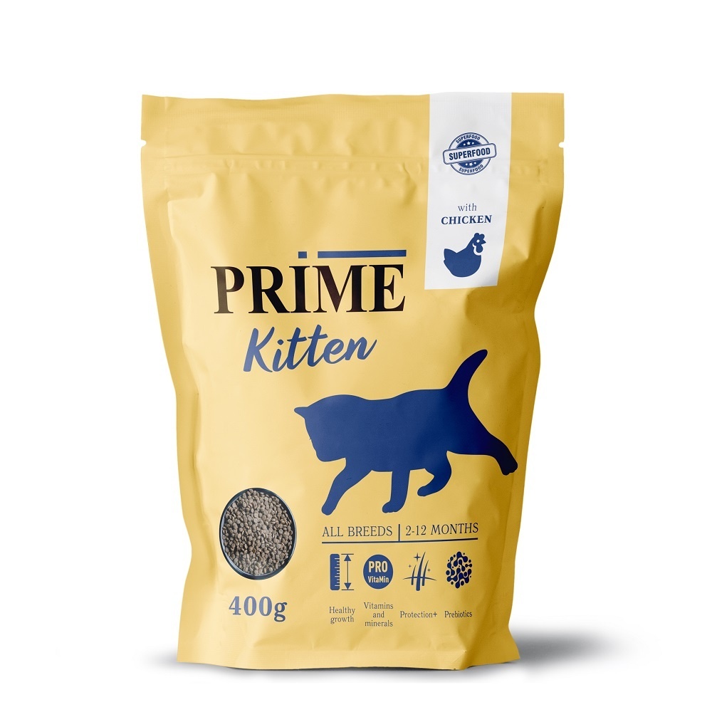 Prime Prime сухой корм для котят 2-12 мес. с курицей (400 г) prime prime консервы паштет с курицей для котят 75 г