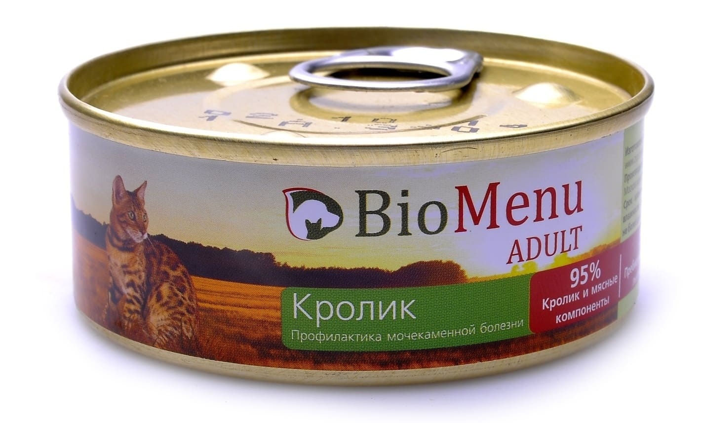 BioMenu BioMenu паштет для кошек с кроликом (100 г) консервы biomenu adult для кошек мясной паштет с индейкой 95% мясо 100 г