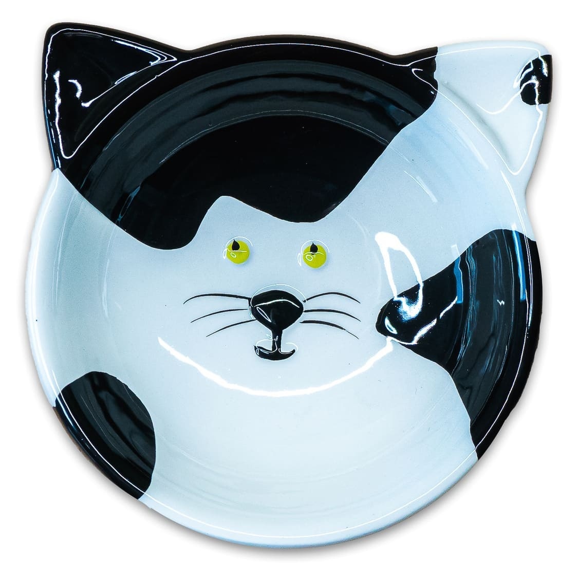 Mr.Kranch Mr.Kranch миска Мордочка кошки керамическая, черно-белая (120 мл) керамикарт миска керамическая для кошек в форме кошачьей мордочки голубая 250 мл