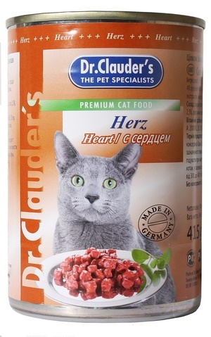 Dr.Clauder's консервы для кошек, с сердцем (415 г)