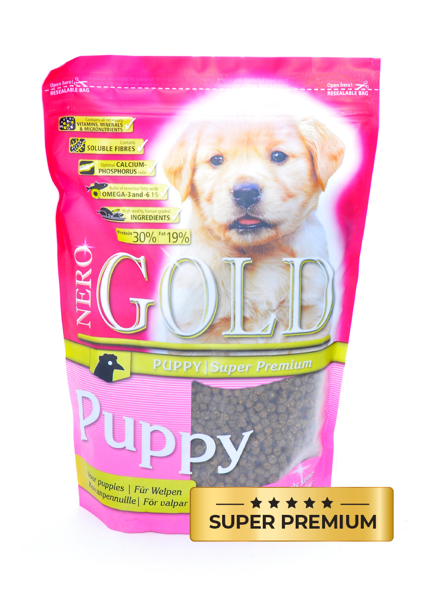 Корм NERO GOLD super premium puppy для щенков всех пород, с курицей и цельным рисом (800 г)