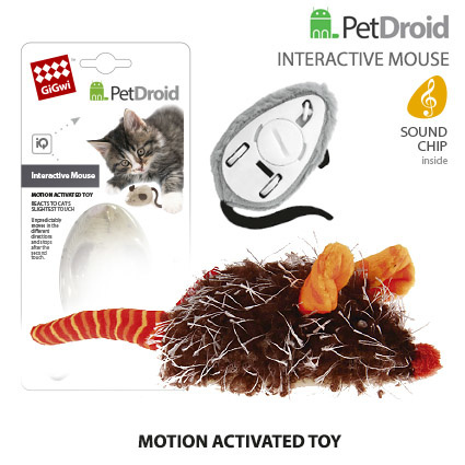 GiGwi игрушка интерактивная мышка, текстиль/пластик (80 г) 