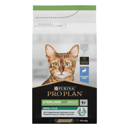 Purina Pro Plan Корм Purina Pro Plan для взрослых стерилизованных кошек и кастрированных котов старше 1 года, с кроликом (1,5 кг)