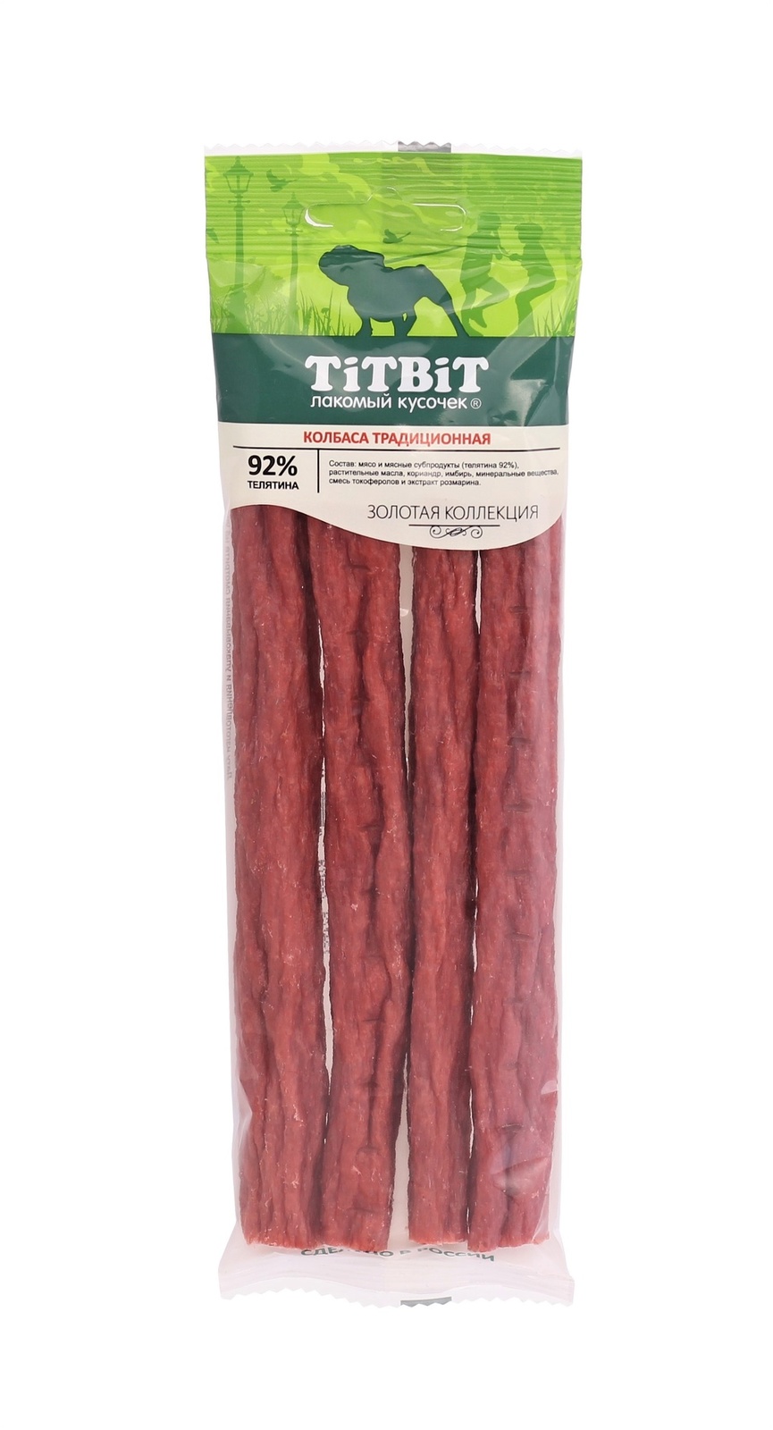 TiTBiT TiTBiT золотая коллекция колбаса Традиционная для собак (80 г)