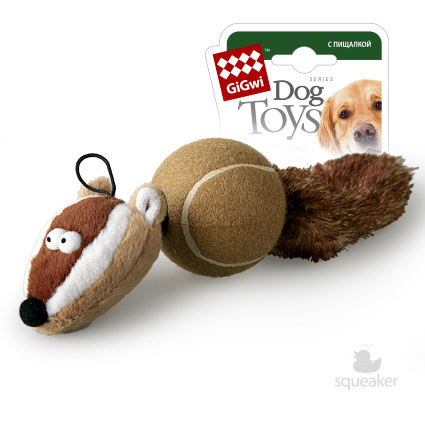 pet hobby игрушка для собак лесная добыча барсук 45 см с пищалкой GiGwi GiGwi игрушка Барсук с пищалками, ткань/теннисный материал (223 г)