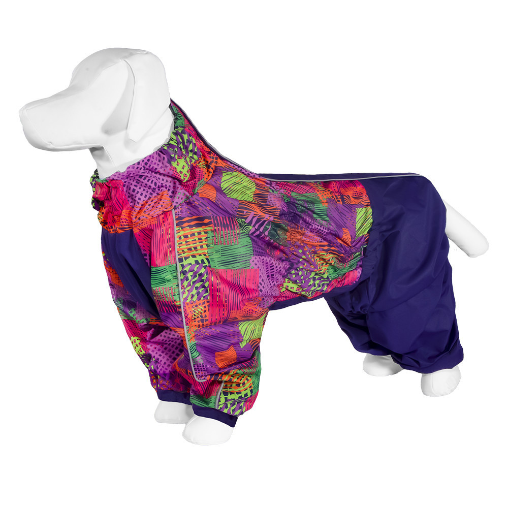 Yami-Yami одежда Yami-Yami одежда дождевик для собаки с рисунком «Квадраты», лаванда, для породы лабрадор (№1)