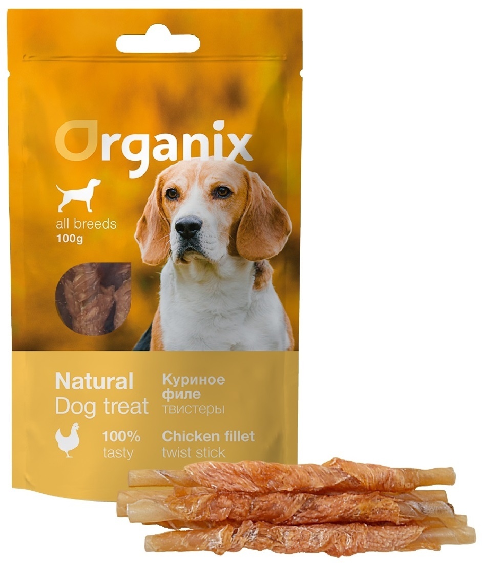 Organix лакомства для собак «Твистеры куриные» (100% мясо) (100 г)