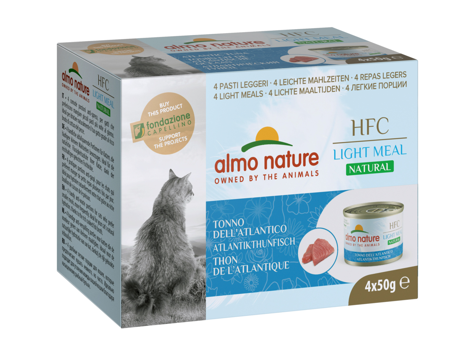 Almo Nature консервы Almo Nature консервы набор низкокалорийных консервов для кошек (4 шт. по 50 гр) с атлантическим тунцом (200 г)