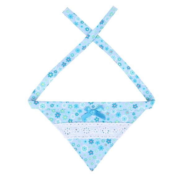 Pinkaholic шейный платочек с цветочным узором и  кружевом, голубой (L)