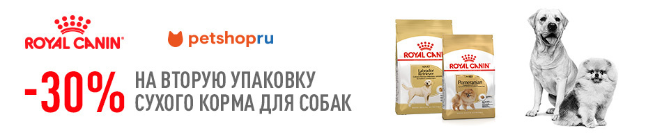 -30% на вторую упаковку корма Royal Canin!