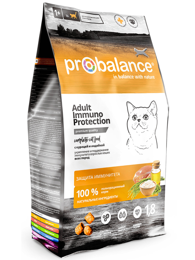 Probalance Корм Probalance для кошек, укрепление и поддержание иммунитета, с курицей и индейкой (400 г)