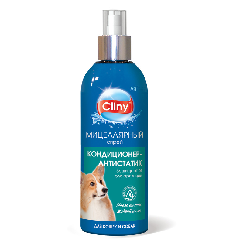 Cliny Cliny спрей-антистатик для кошек и собак (240 г) cliny cliny жидкость для полости рта для кошек и собак 110 г