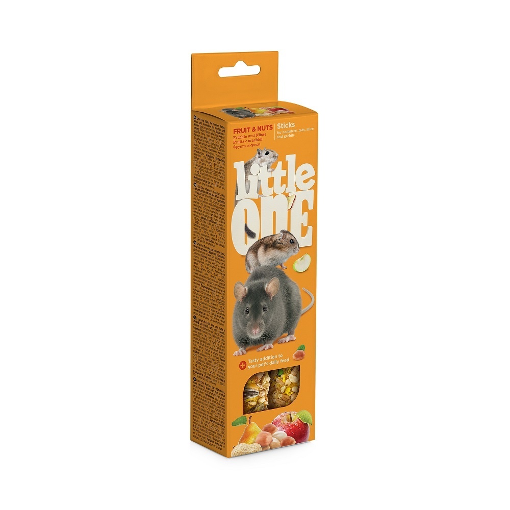 Little One Little One палочки для хомяков, крыс, мышей и песчанок с фруктами и орехами, 2х60 г (120 г)