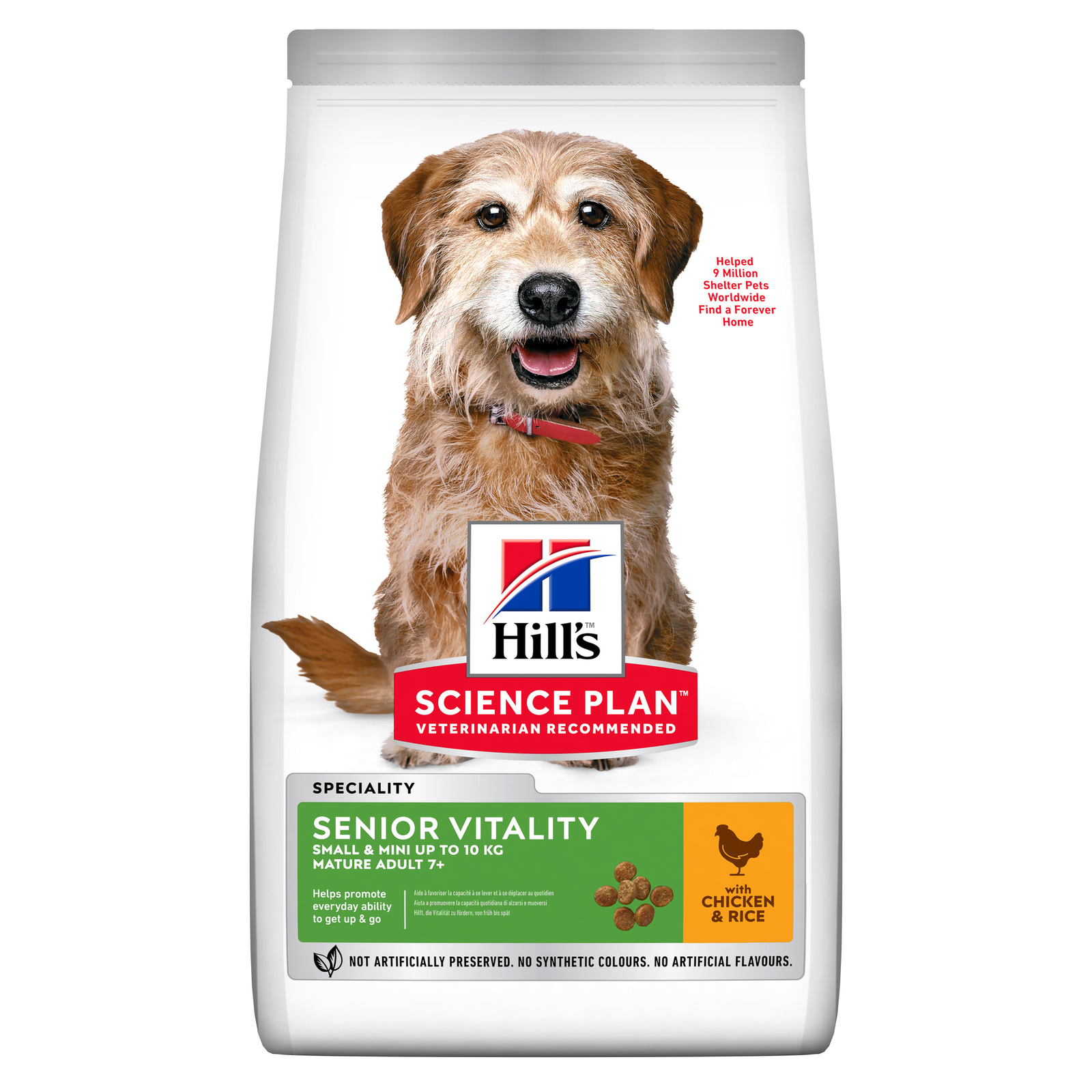 Корм Hill's Science Plan сухой корм Senior Vitality для пожилых собак мелких пород старше 7 лет, с курицей и рисом (1,5 кг)