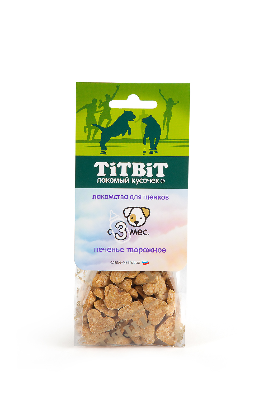 TiTBiT TiTBiT лакомство для щенков Творожное печенье (70 г) печенье дымка творожное 260 г