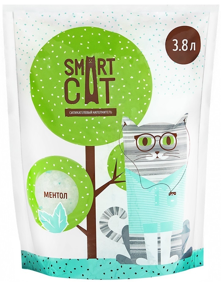 Smart Cat наполнитель Smart Cat наполнитель силикагелевый наполнитель с ароматом ментола (1,66 кг)