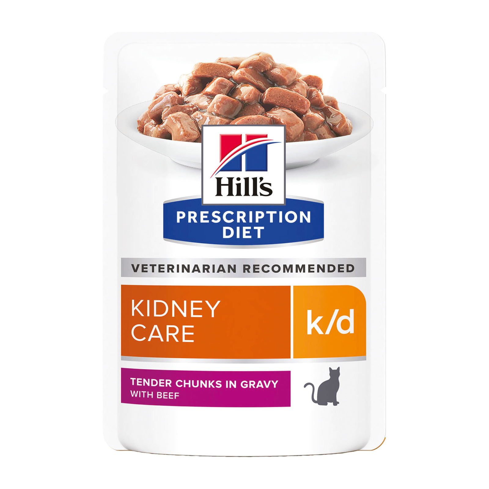 Hill's вет.консервы влажный диетический корм для кошек k/d при хронической болезни почек, с говядиной (85 г)