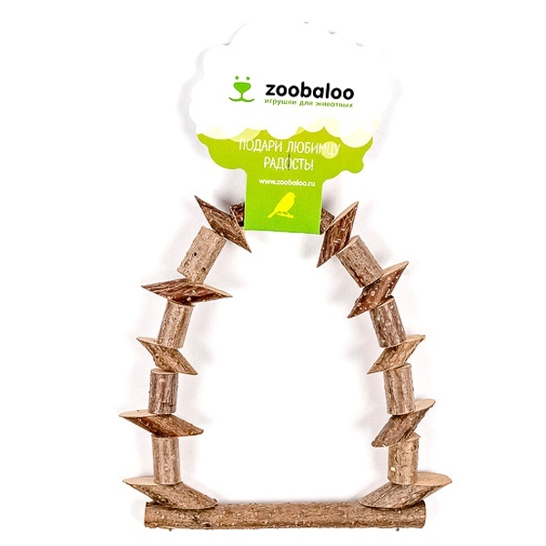 цена Zoobaloo Zoobaloo игрушка для птиц качели из брусочков средняя, 23х15 см (550 г)