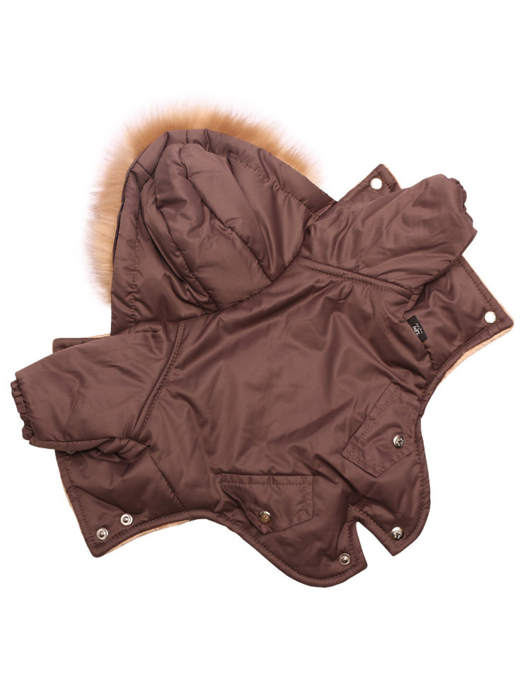 Lion Lion зимняя куртка для собак: парка, коричневая (XS)