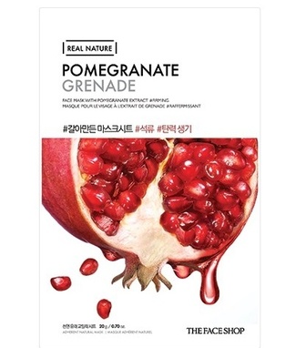 Тканевая маска для лица с экстрактом граната Real Nature Mask Pomegrante Тканевая маска для лица с экстрактом граната Real Nature Mask Pomegrante 206474 The FaceShop