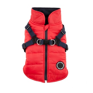Непромокаемый жилет со шлейкой с замком на спине "Альпинист", красный