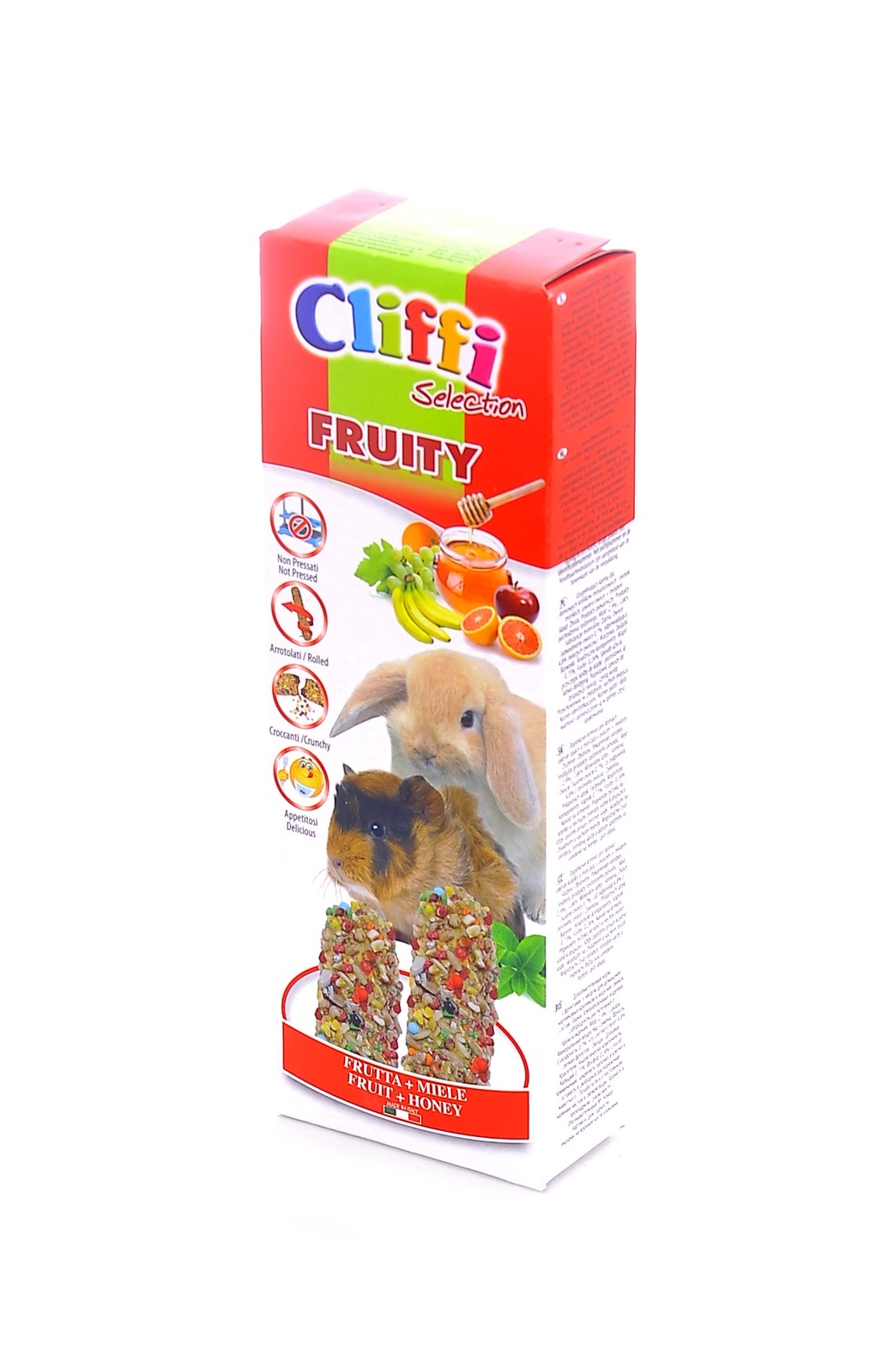Cliffi (Италия) Cliffi (Италия) лакомства для морских свинок и кроликов: палочки с фруктами и медом (110 г) 31512