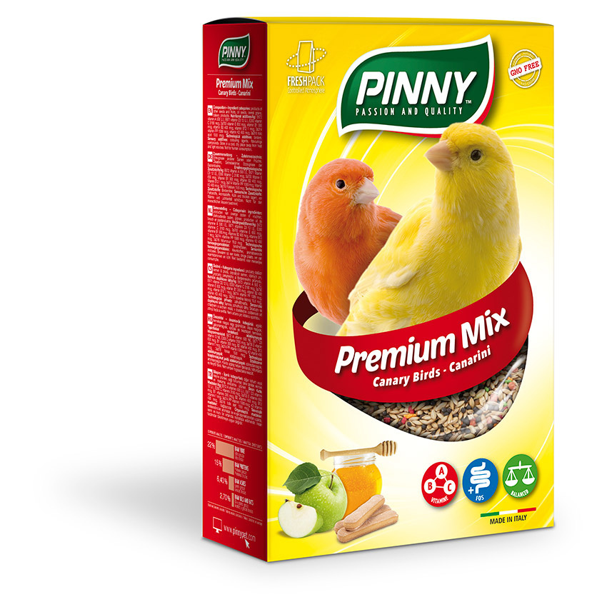 Pinny Pinny полнорационный корм для канареек с фруктами, бисквитом и витаминами (800 г) pinny original mix canary зерновая смесь для канареек