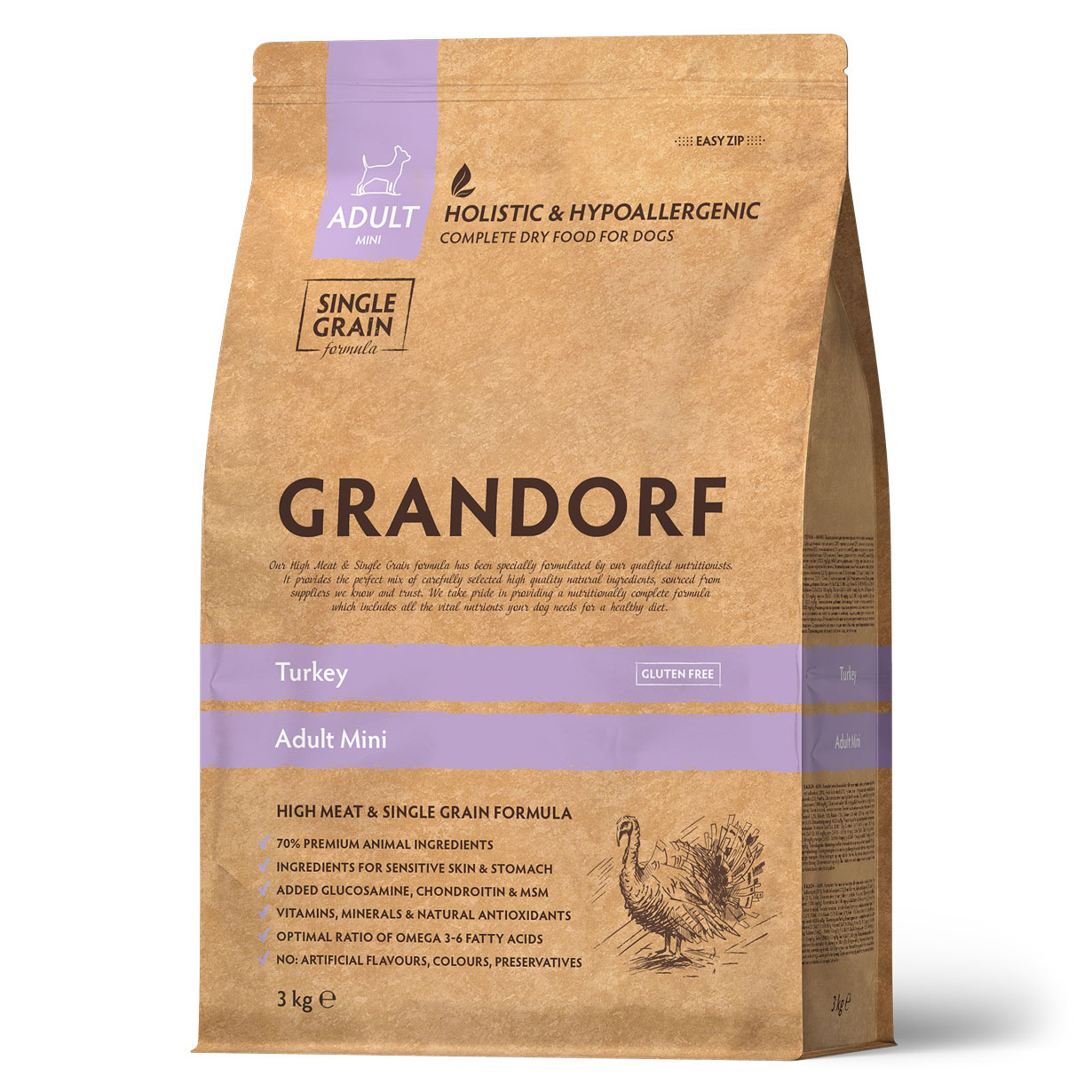 Grandorf Корм Grandorf индейка для взрослых собак мелких пород (1 кг)
