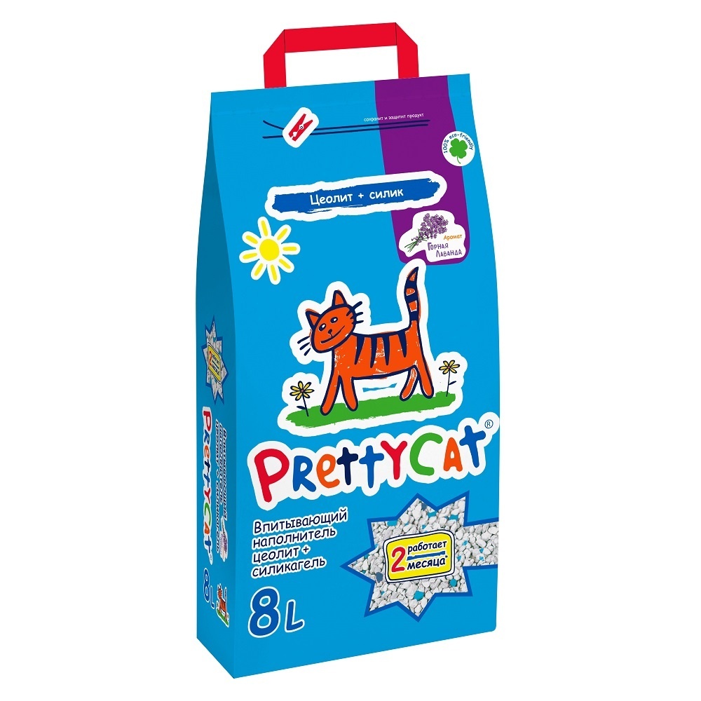 PrettyCat PrettyCat наполнитель впитывающий для кошачьих туалетов с лавандой (10 кг) наполнитель prettycat cупер белый комкующийся для кошачьих туалетов с ароматом лаванды 10 кг