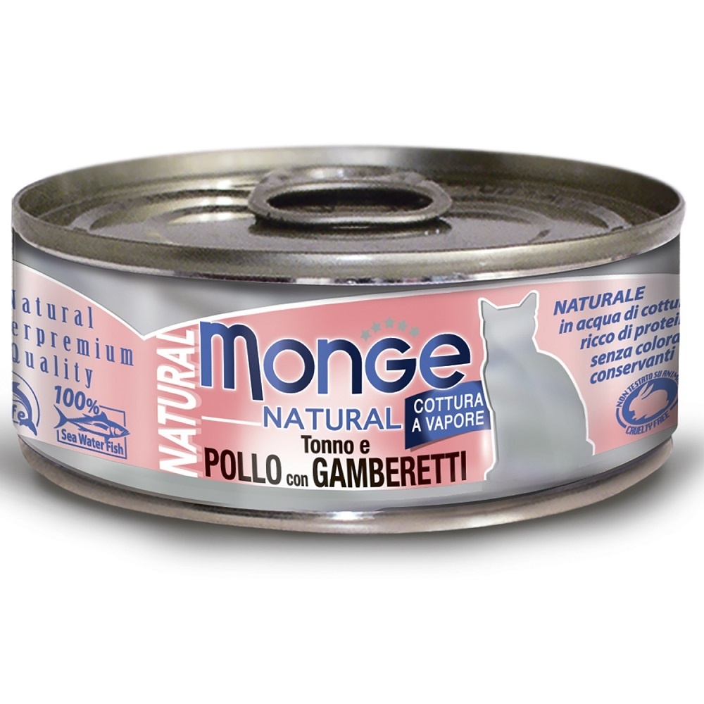 Monge Monge консервы для кошек: тунец с курицей и креветками (80 г) 36829